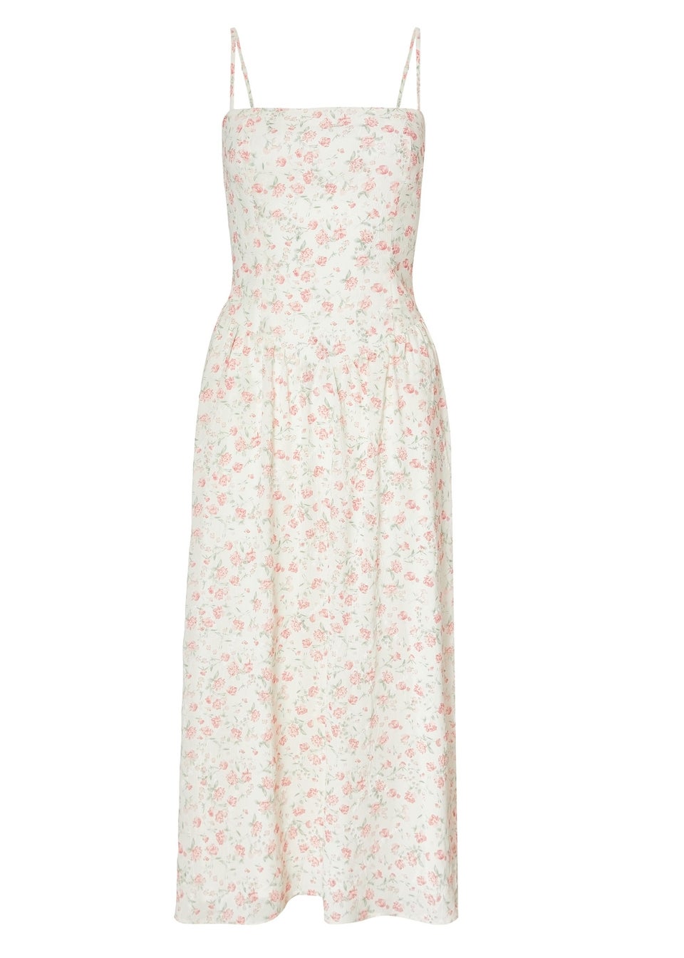 Quiz White Chiffon Floral Midi Dress
