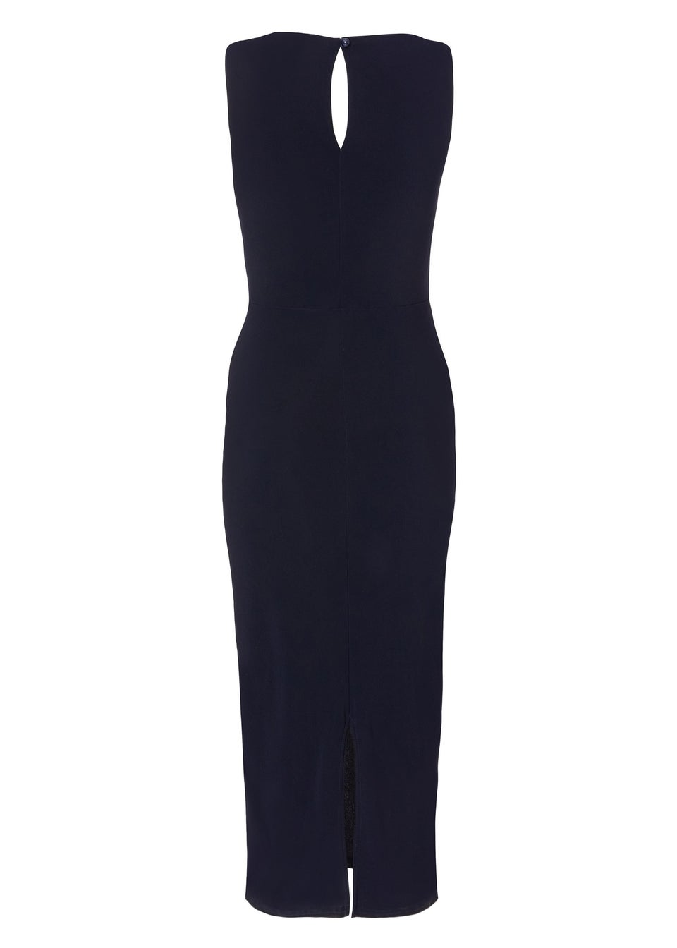 Quiz Navy Petite Buckle Detail Midi Dress