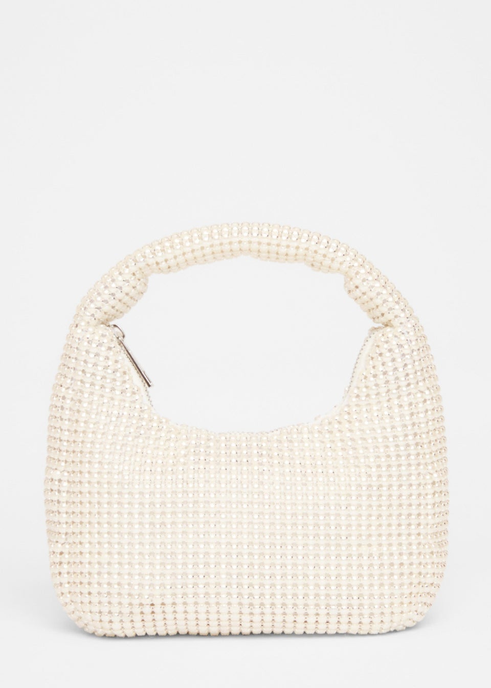 Quiz White Mini Pearl Pouch Bag