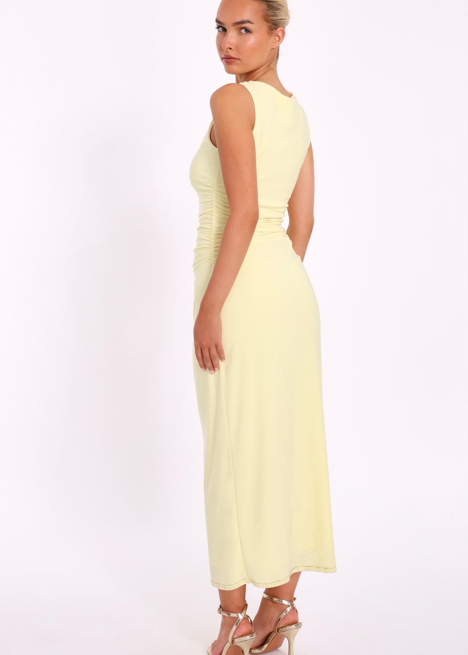 Quiz Yellow Buckle Midaxi Dress