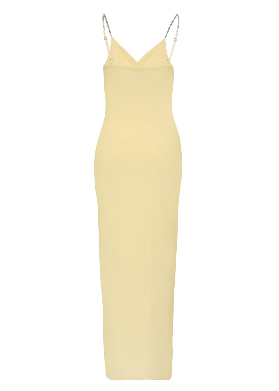 Quiz Yellow Petite Diamante Strap Maxi Dress