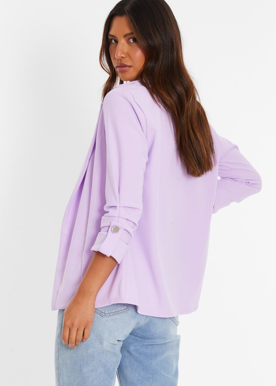 Quiz Lilac Ruched Sleeve Tailored Blazer