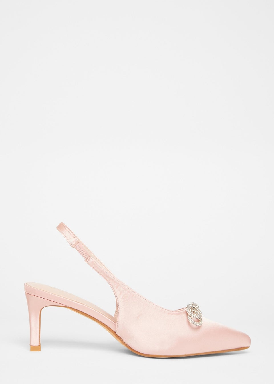 Quiz Pink Wide Fit Sling Back Heels