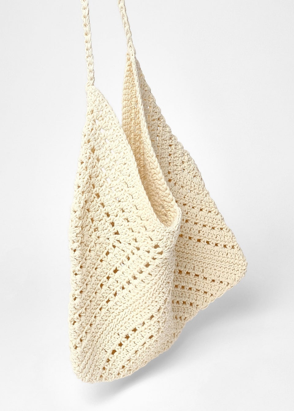 Quiz Cream Crochet Shoulder Bag