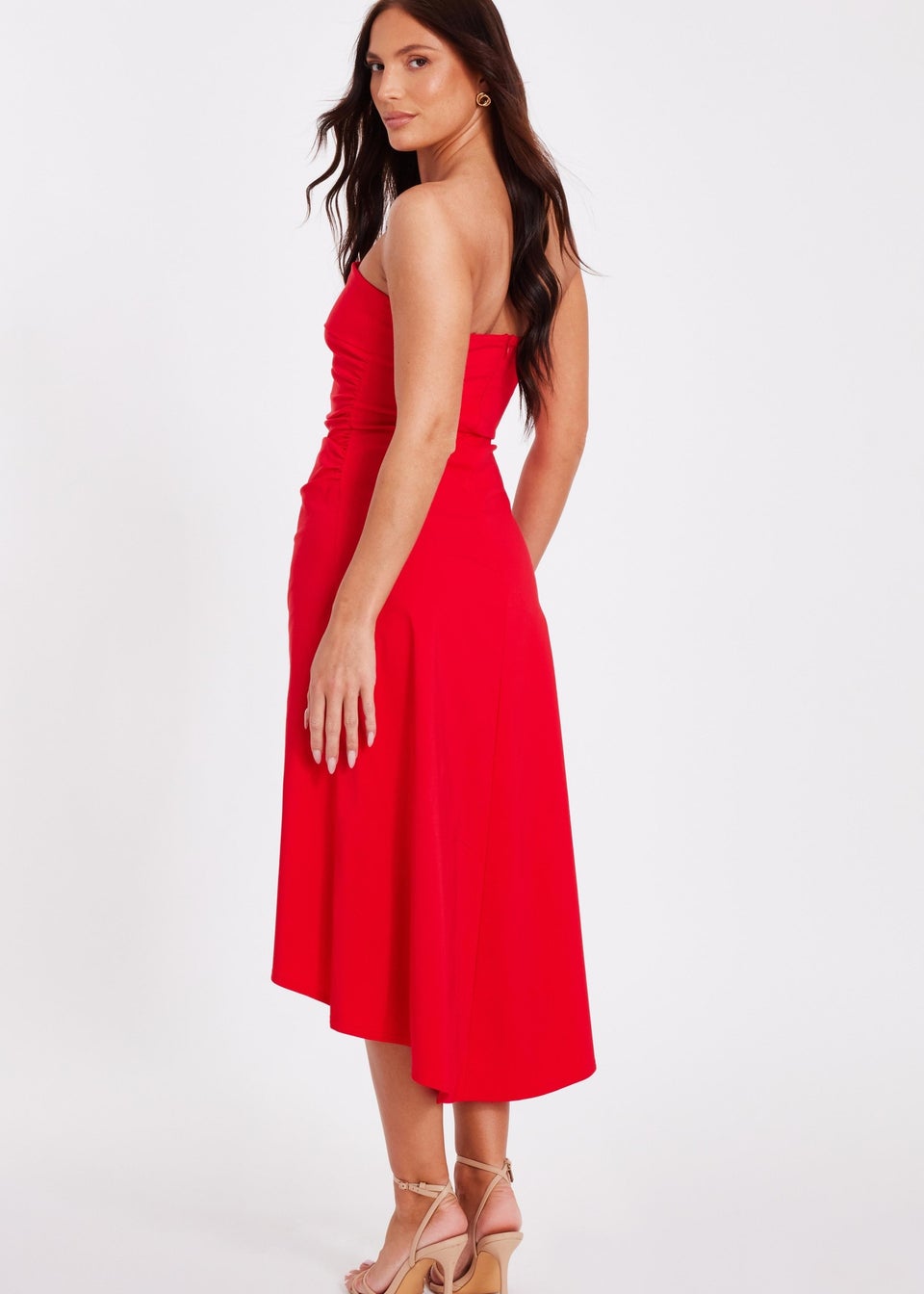 Quiz Red Bandeau Midi Dress