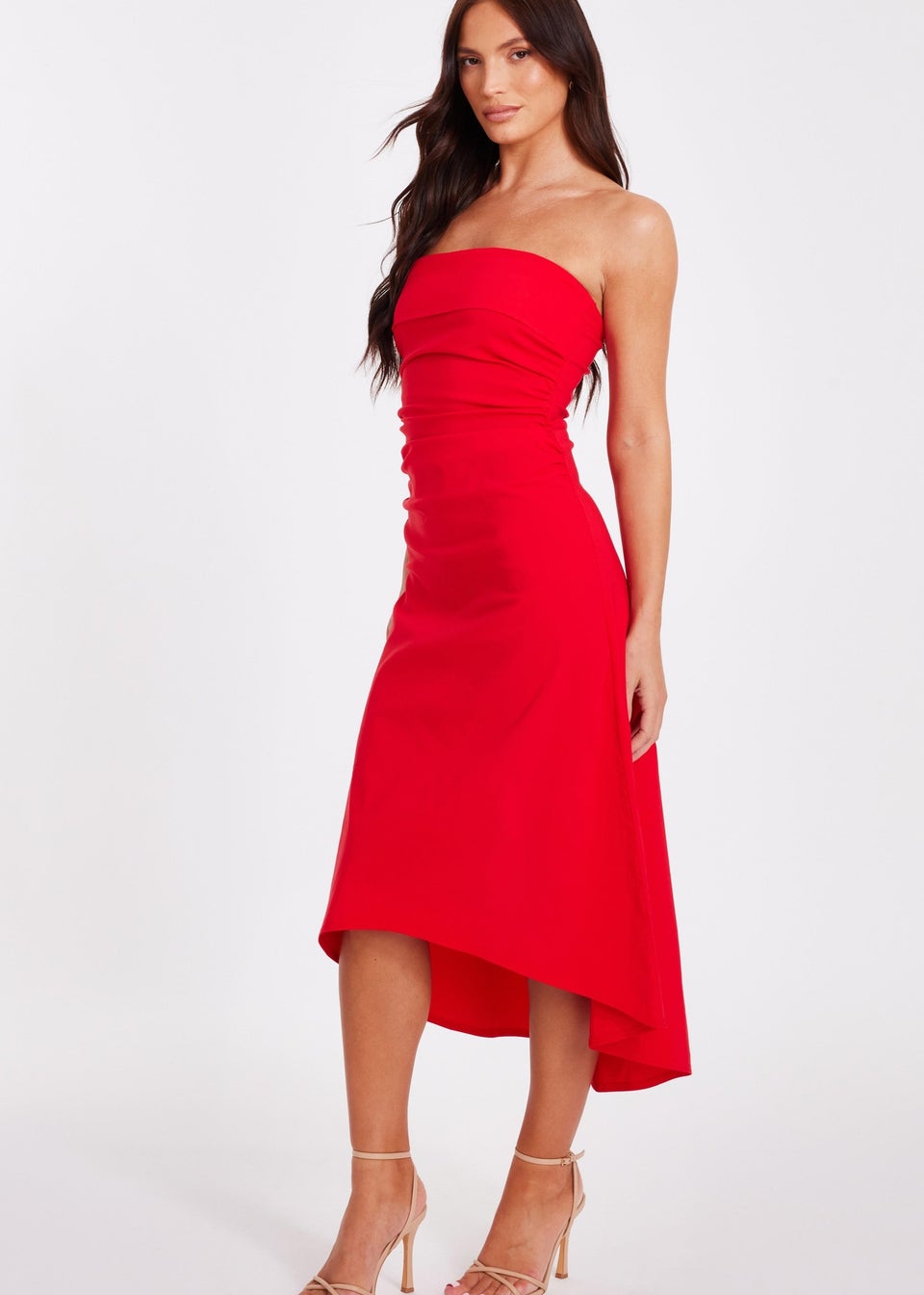 Quiz Red Bandeau Midi Dress