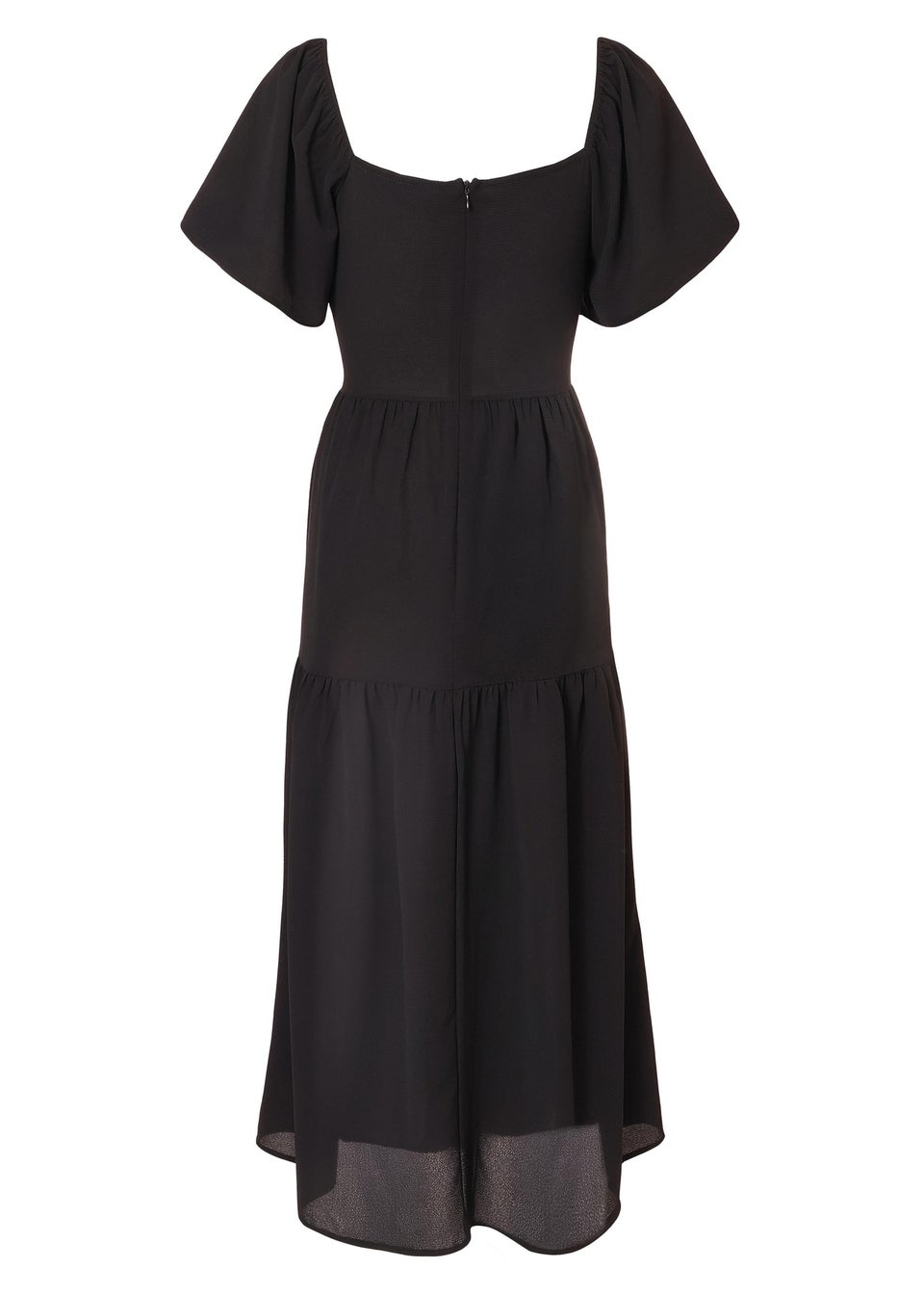 Quiz Black Short Sleeve Midaxi Dress