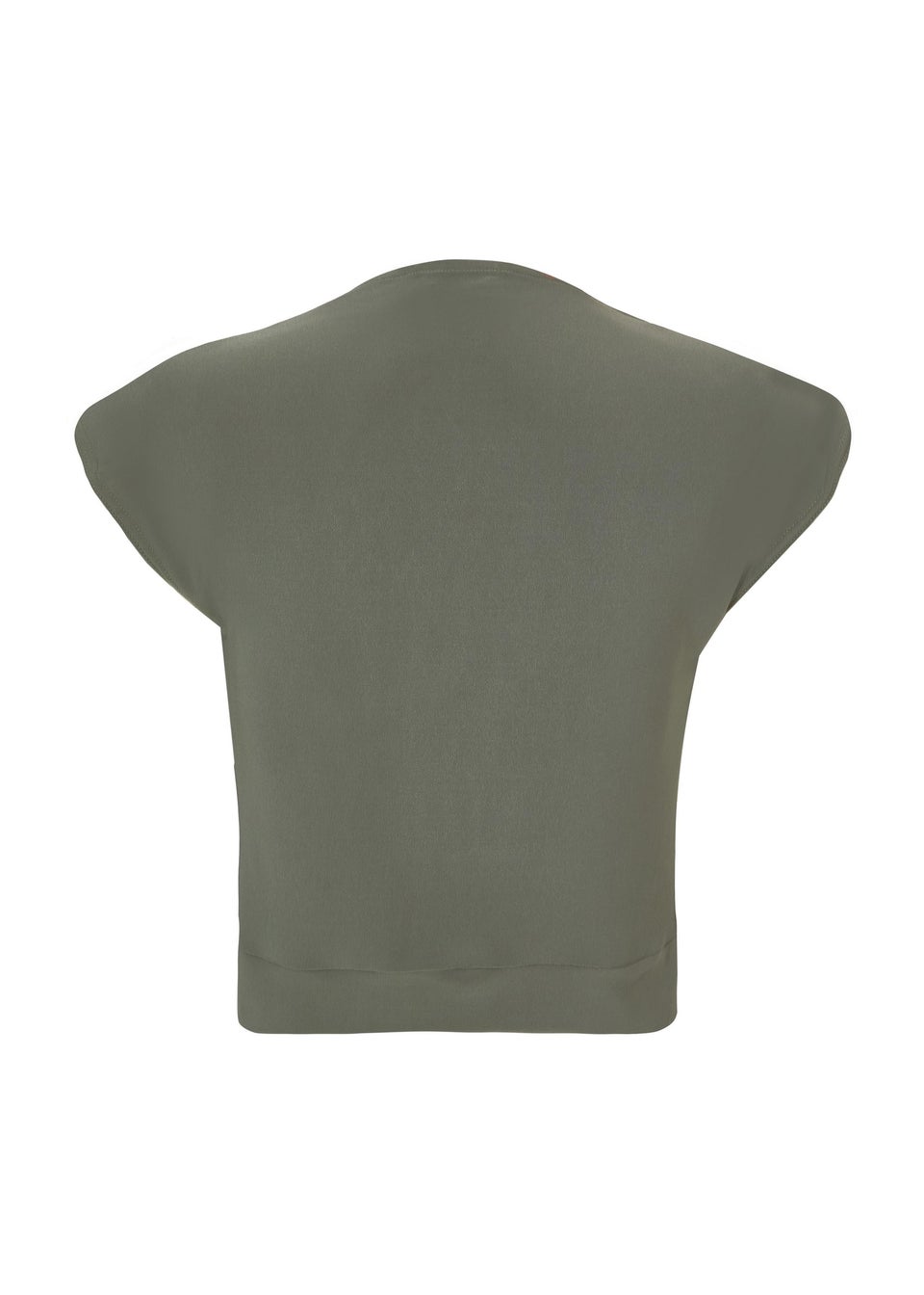 Quiz Khaki High Neck Crop Top