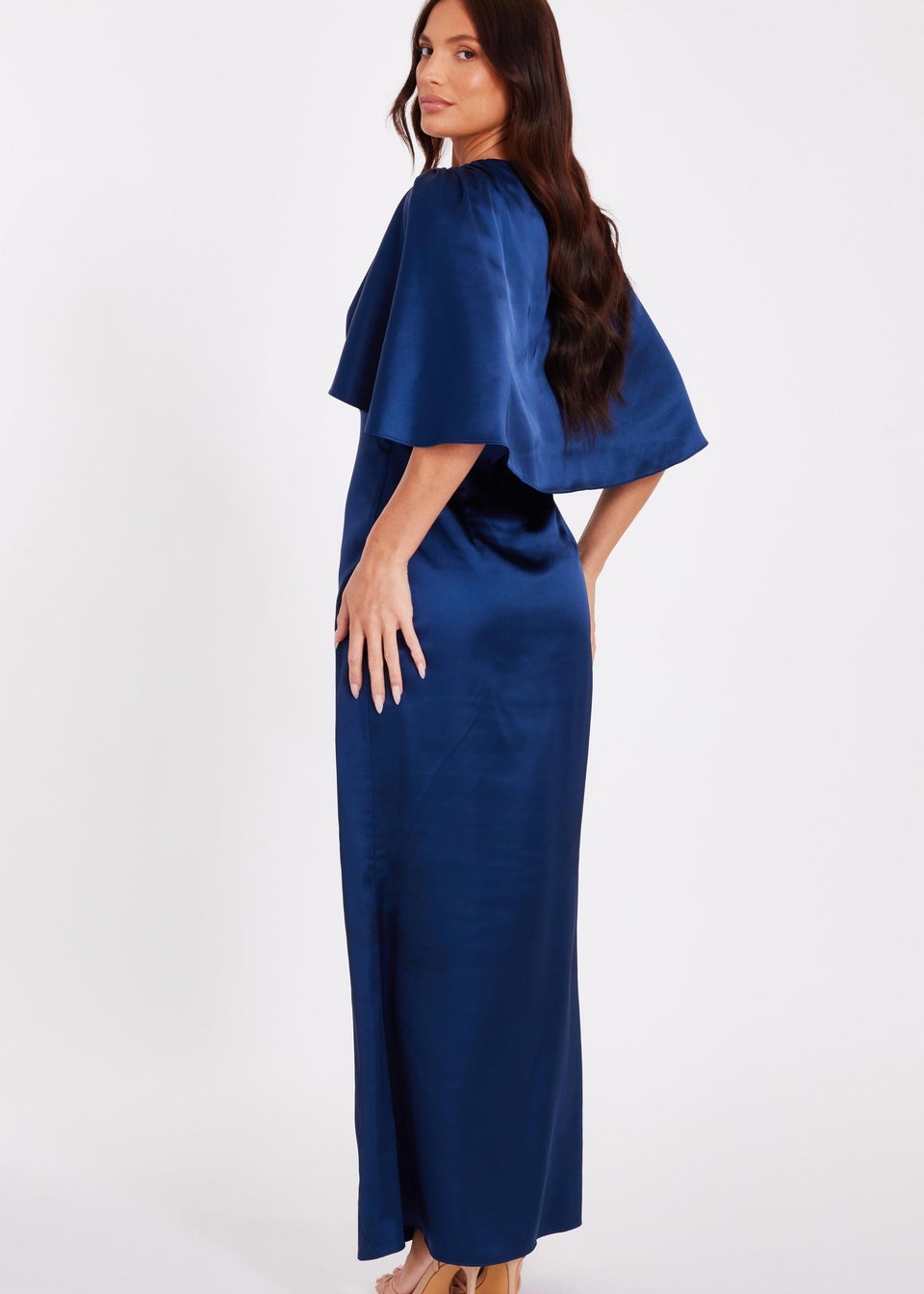 Quiz Navy Satin Maxi Dress