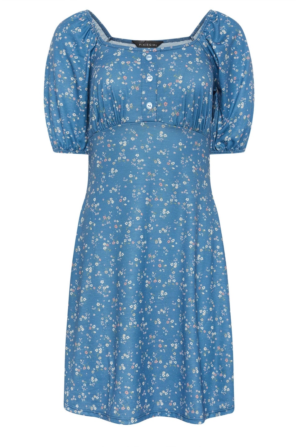 Pixiegirl Petite Blue Ditsy Floral Print Mini Dress
