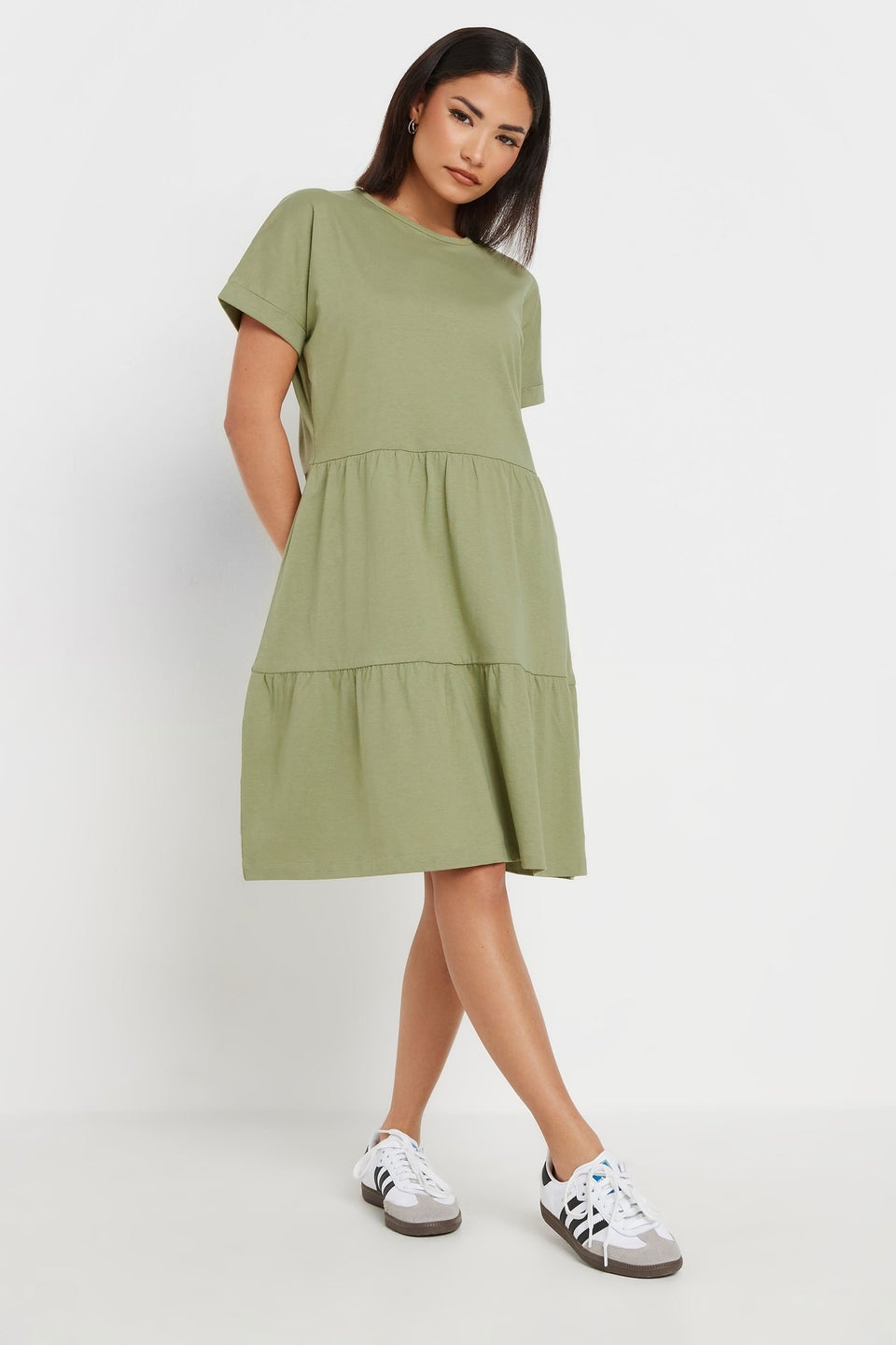 Pixiegirl Sage Green Tiered Smock Dress
