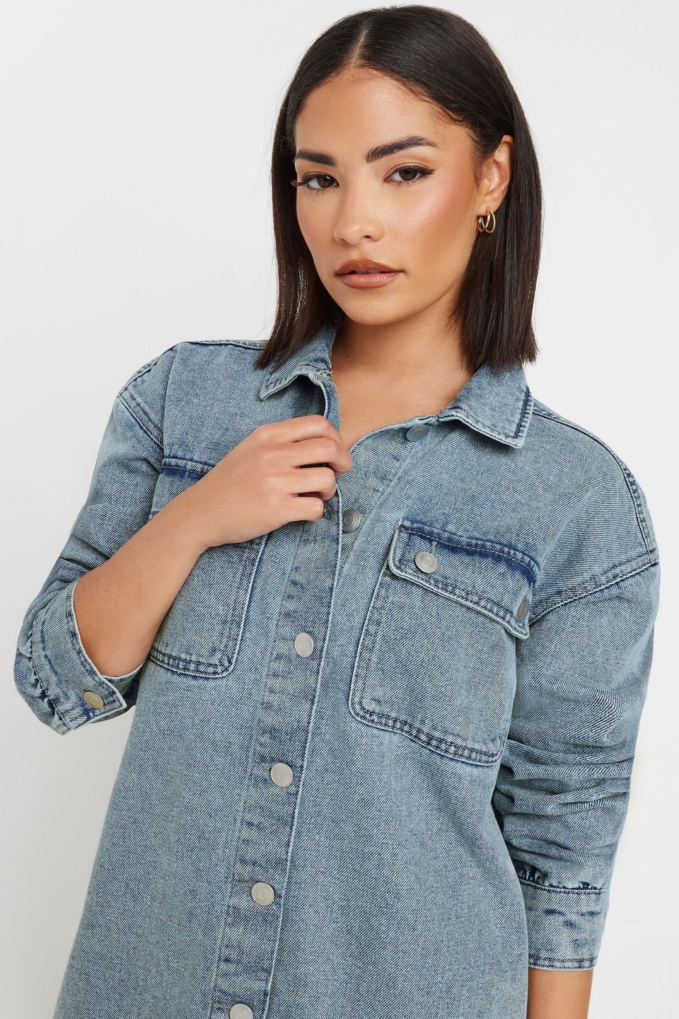 Pixiegirl Blue Denim Shirt Mini Dress