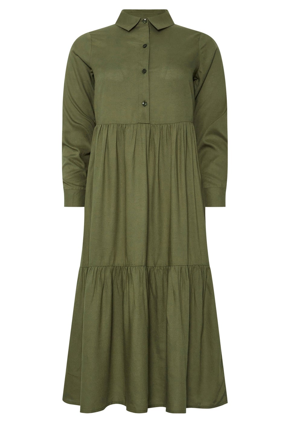 Pixiegirl Petite Khaki Green Sleeved Smock Dress