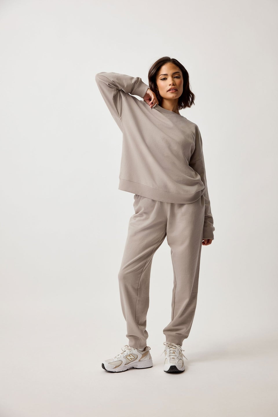 PixieGirl Petite Stone Brown Crew Neck Sweatshirt