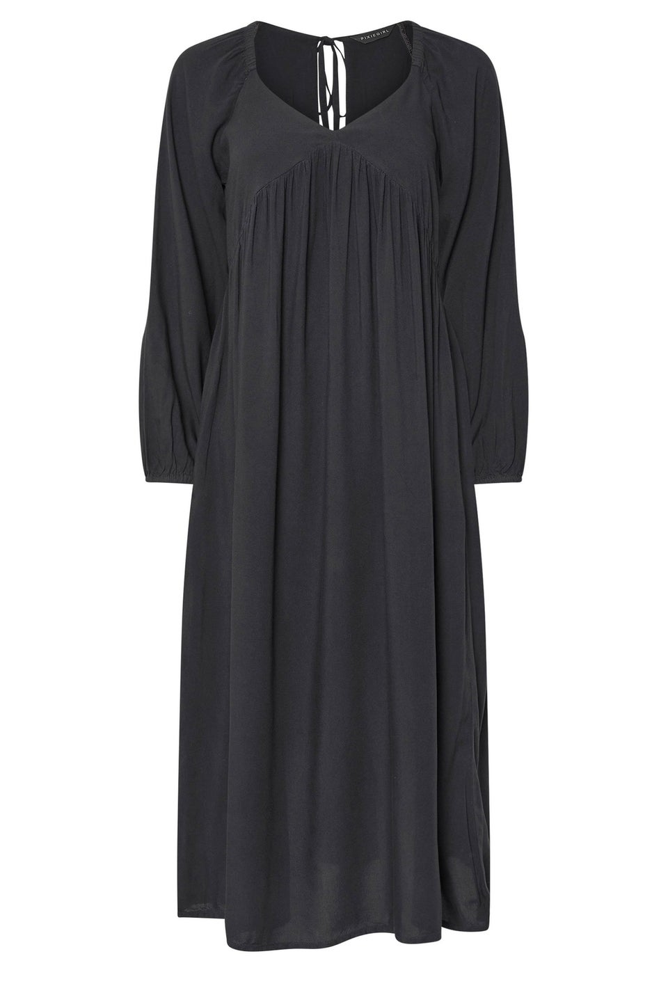PixieGirl Petite Black Woven Tie Back Smock Dress