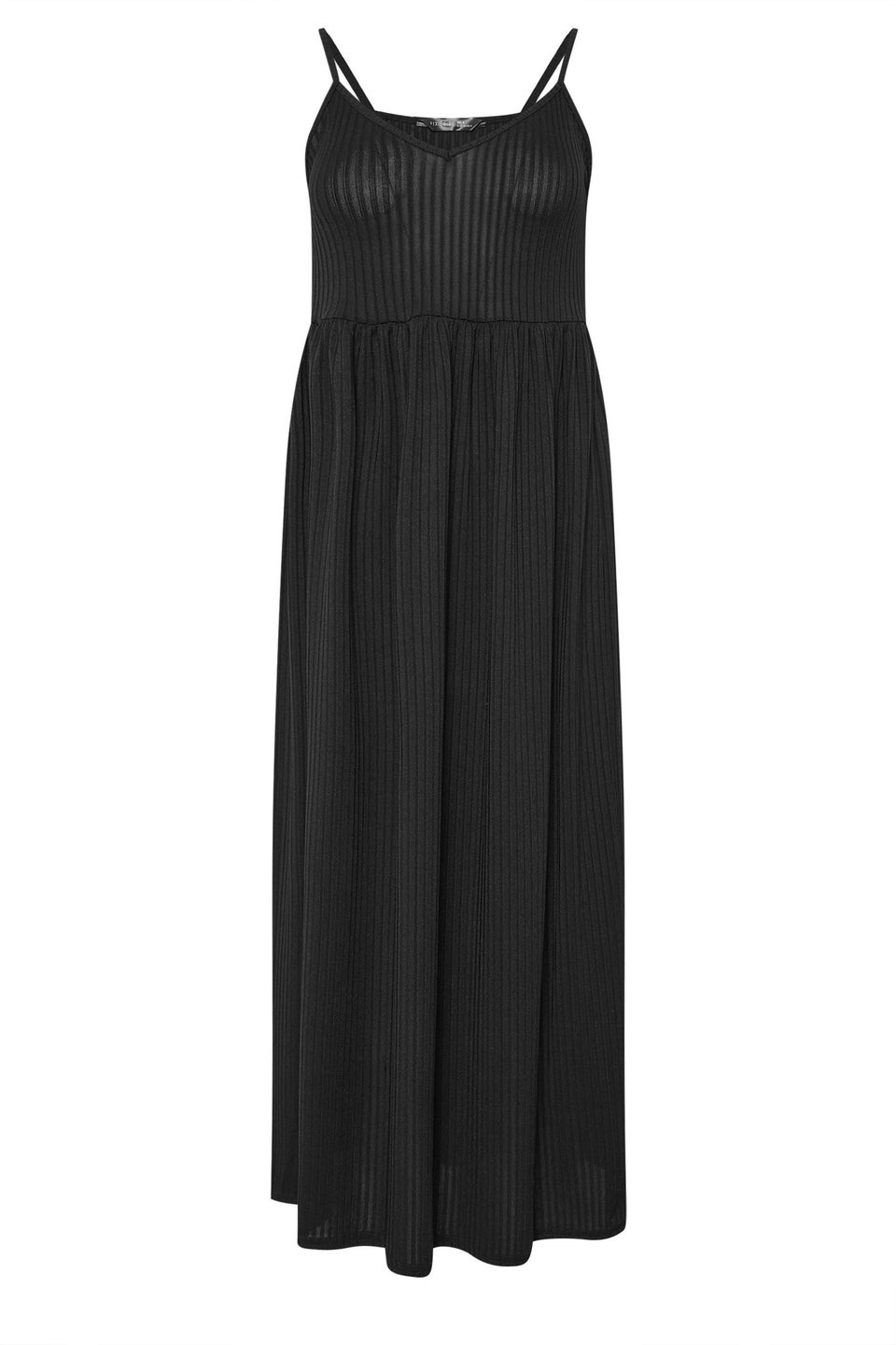Pixiegirl Black Ribbed Strappy Maxi Dress