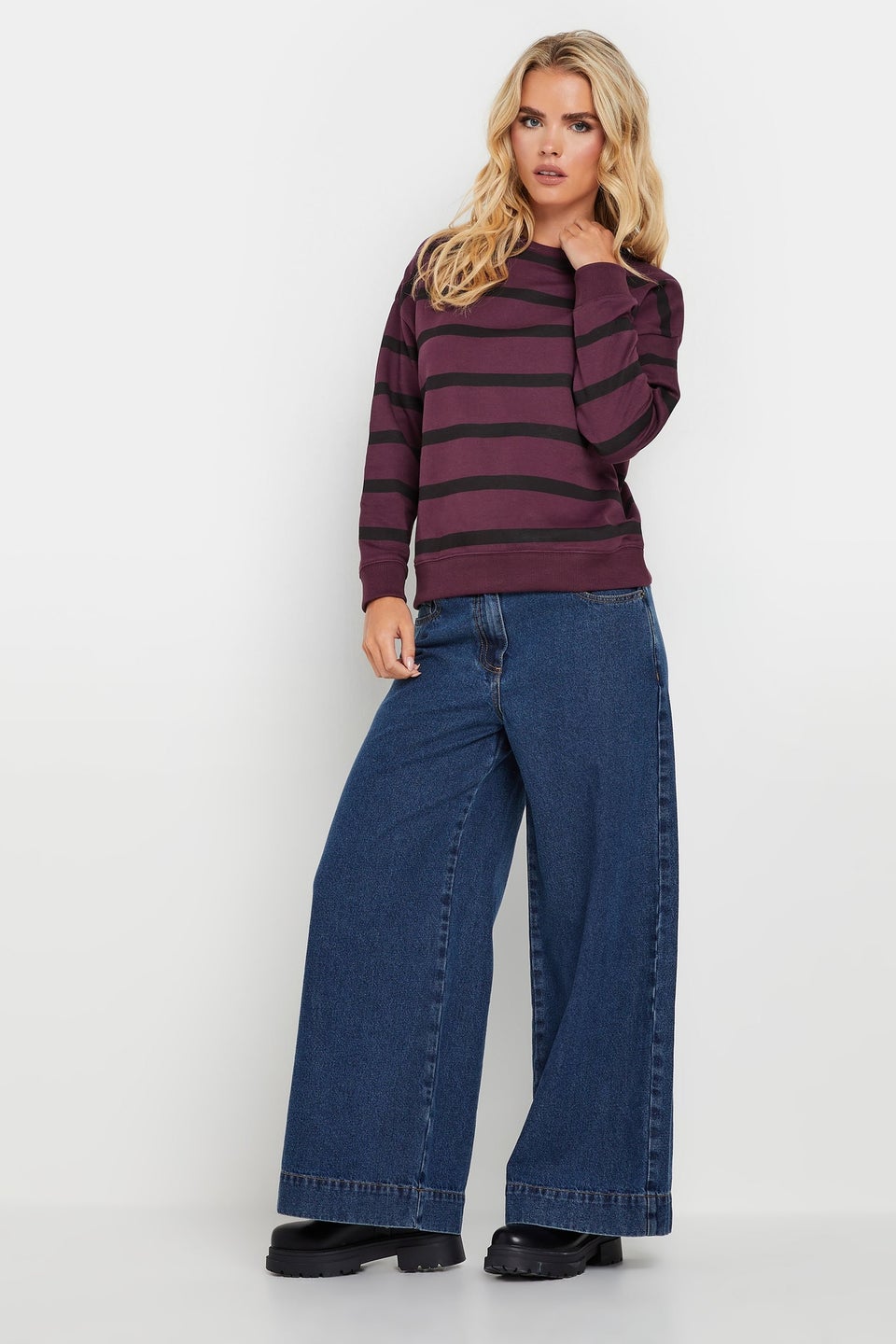 Pixiegirl Burgundy Red Stripe Sweatshirt