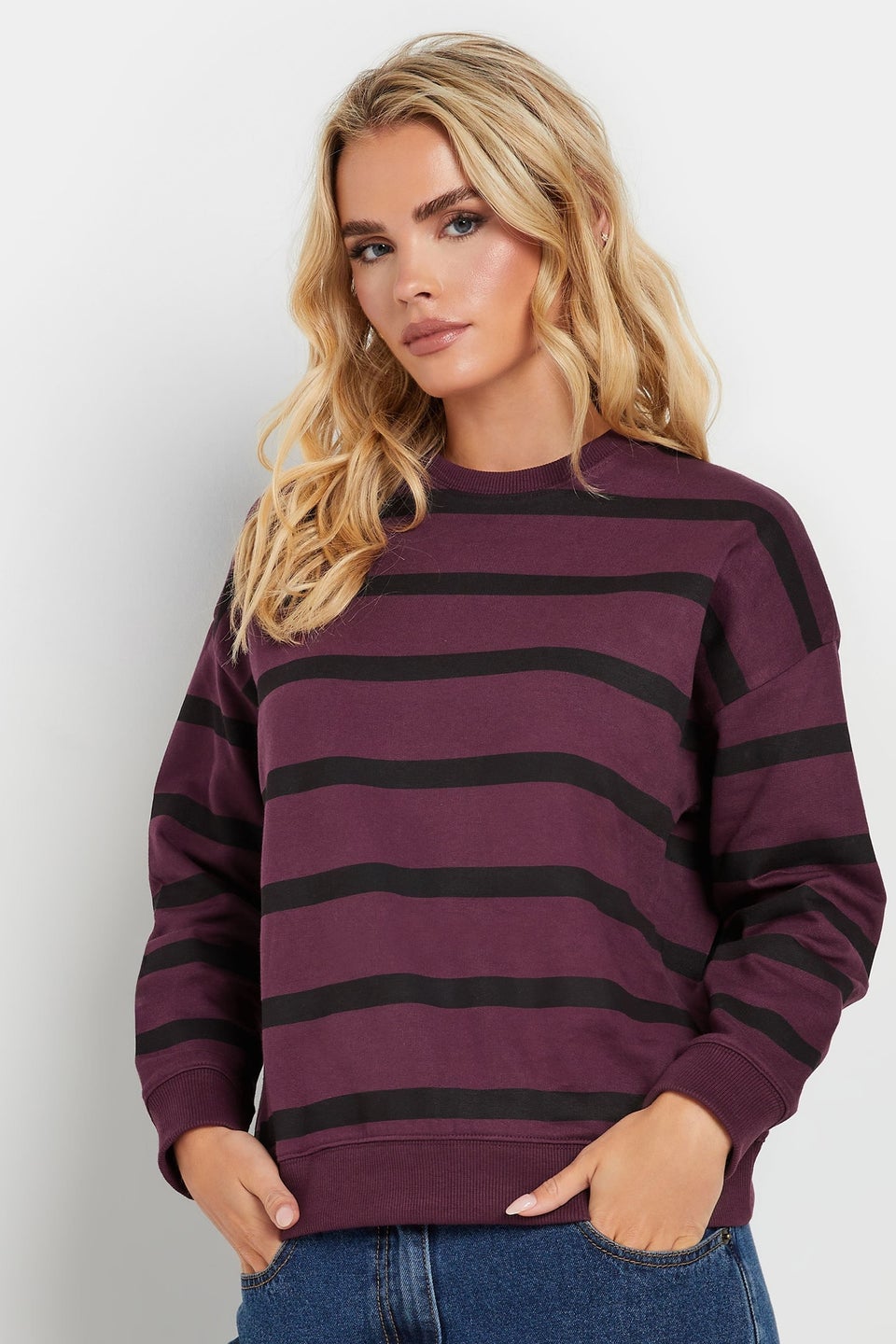 Pixiegirl Burgundy Red Stripe Sweatshirt