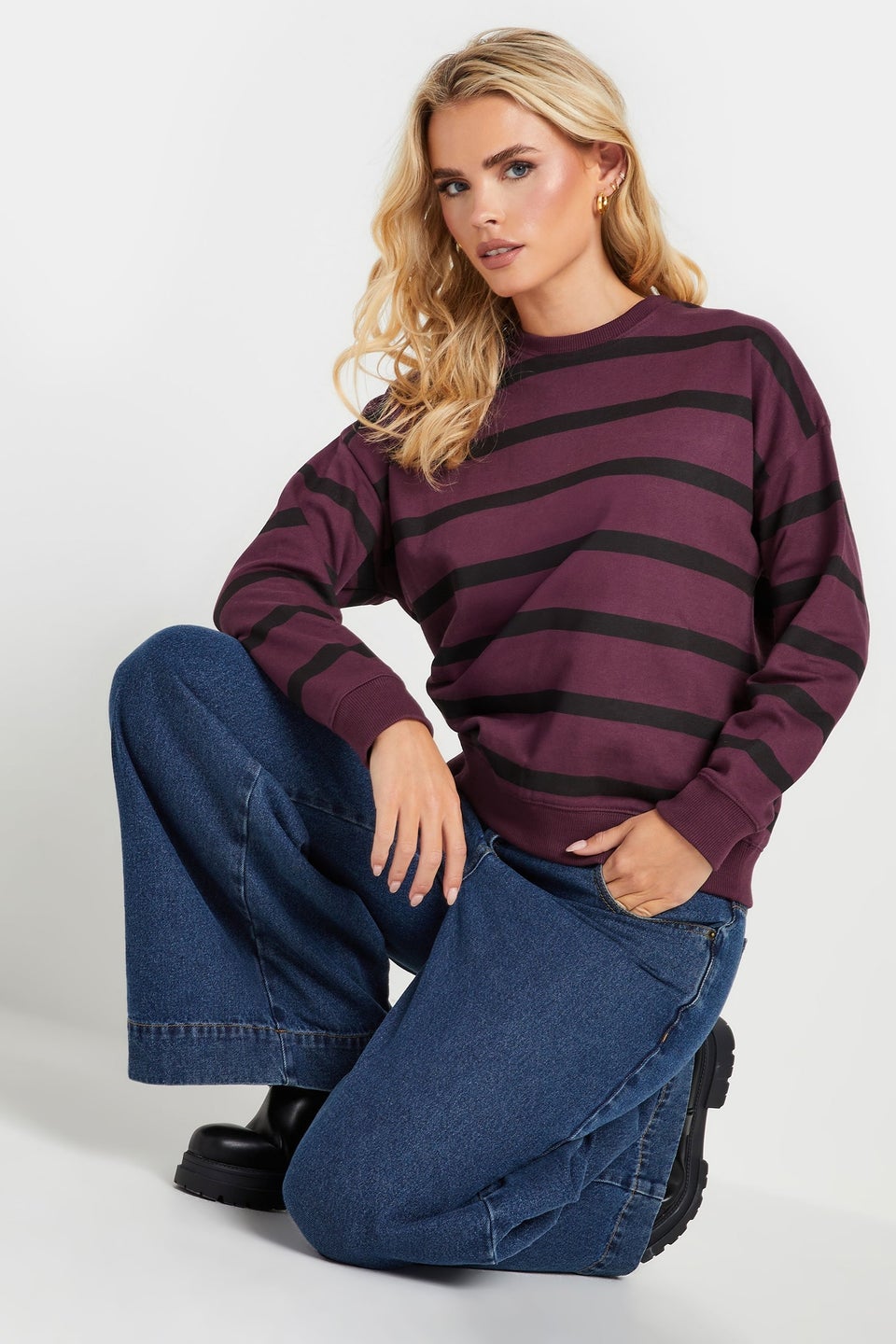 Pixiegirl Burgundy Red Stripe Sweatshirt