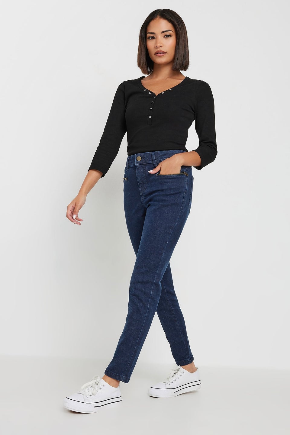 Pixiegirl Dark Blue Stretch Zip Pocket Skinny Jeans