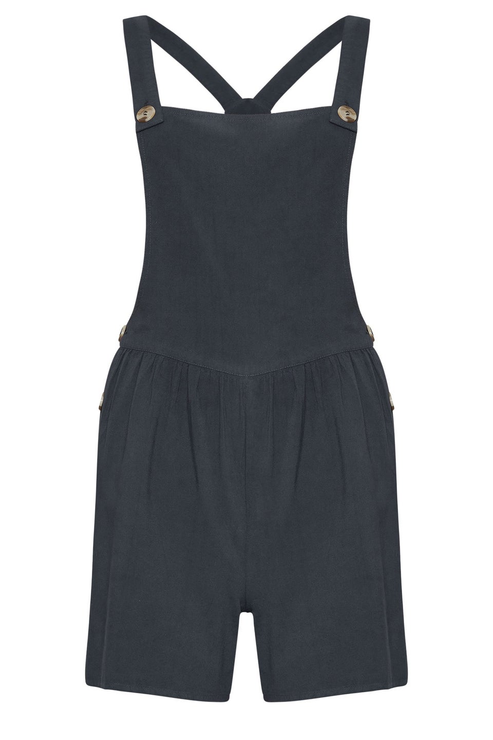 Pixiegirl Black Acid Wash Short Dungarees
