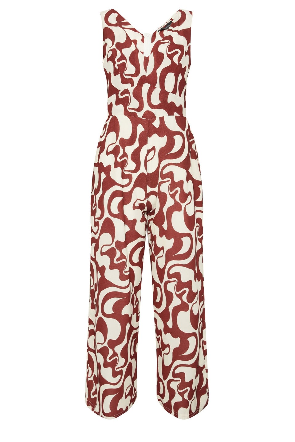 PixieGirl Petite Red Swirl Print Wide Leg Jumpsuit