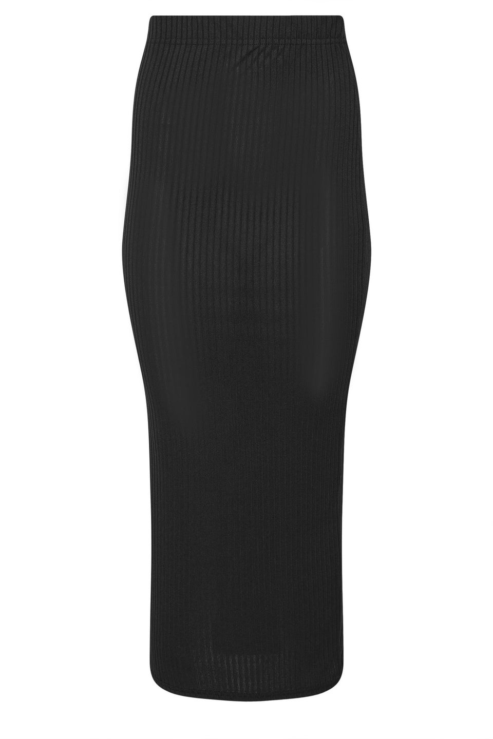 Pixiegirl Black Ribbed Maxi Tube Skirt