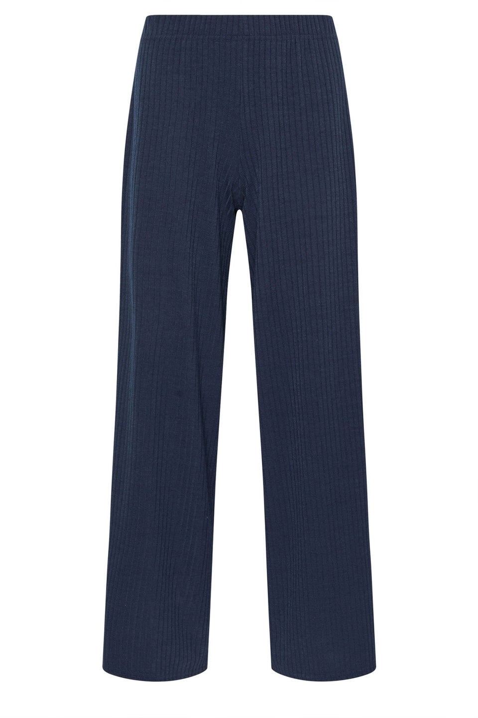 Pixiegirl Navy Blue Ribbed Wide Leg Trousers