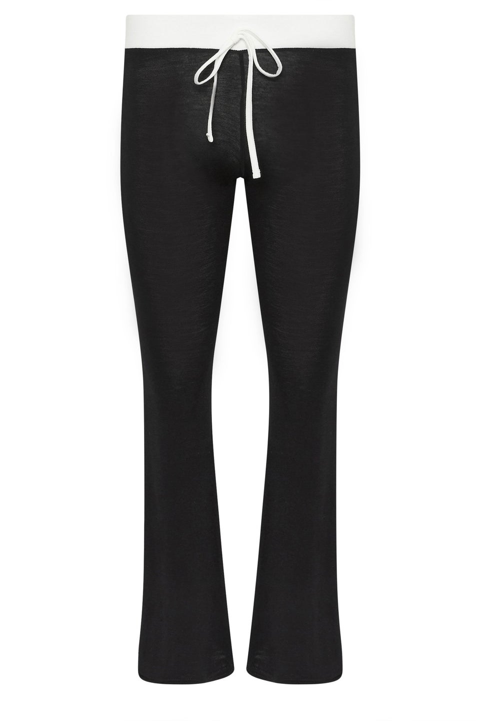 PixieGirl Petite Black Contrast Waist Flared Trousers