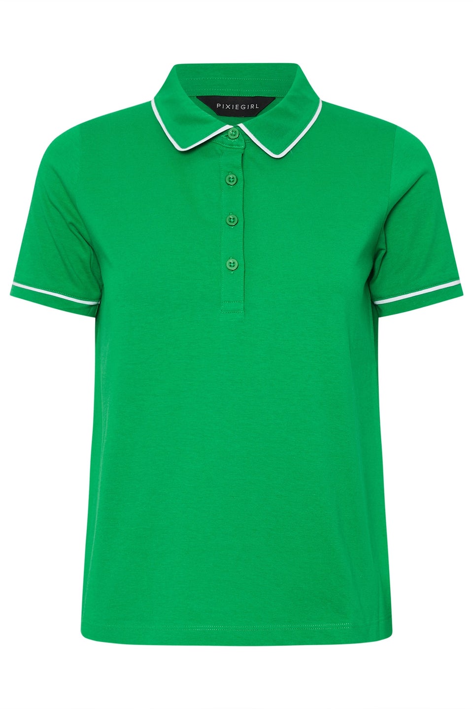 Pixiegirl Green Contrast Trim Polo Shirt