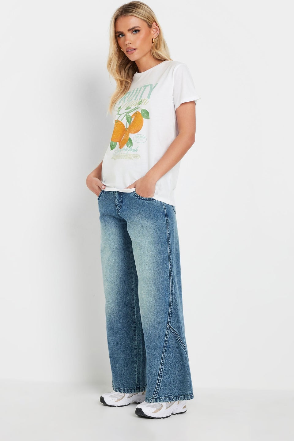 Pixiegirl White Cotton Fruity Graphic T-Shirt