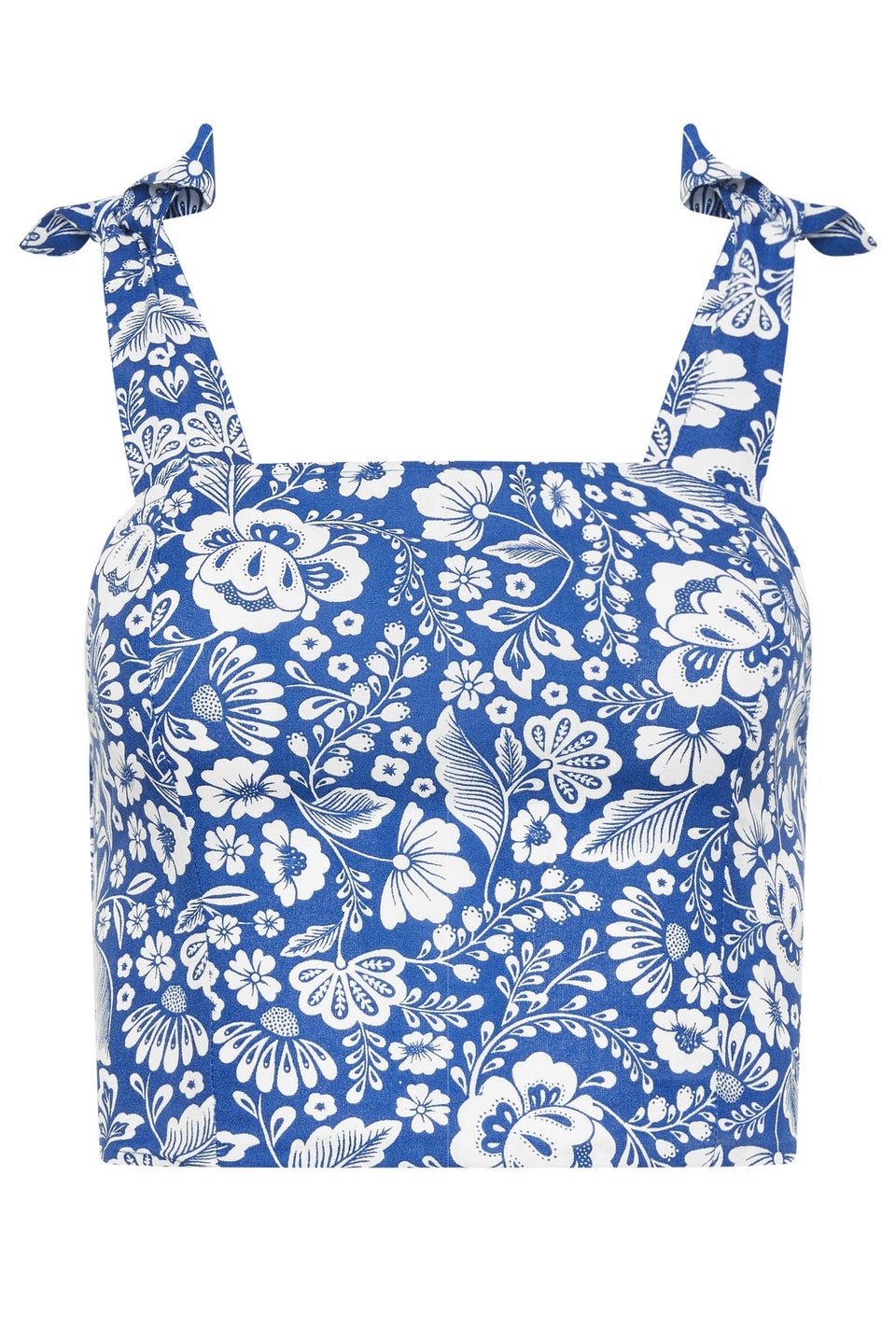 Pixiegirl Blue Floral Print Cropped Vest Top