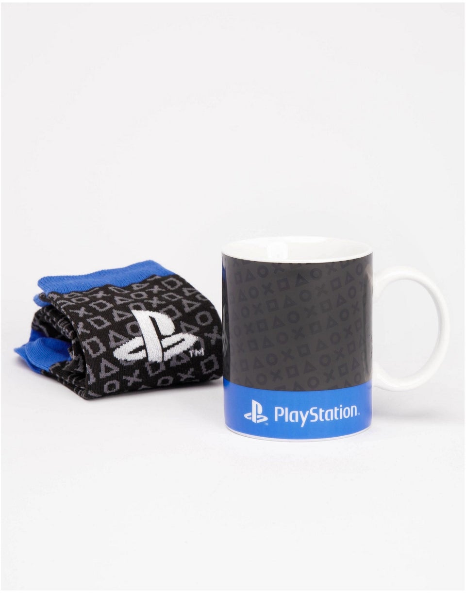 PlayStation Blue Controller Mug & Sock Gift Set