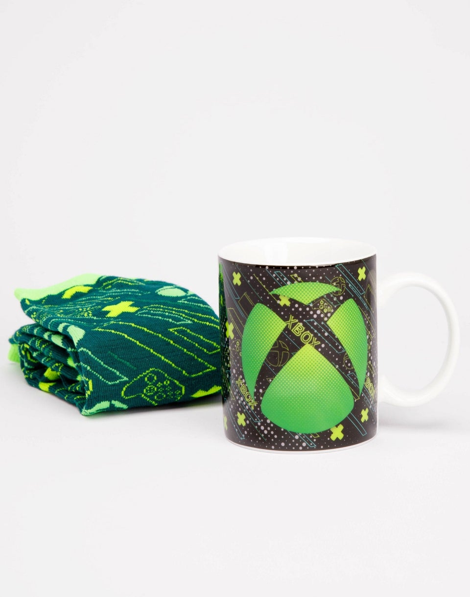 Xbox Adults Black Logo Mug & Sock Gift Set