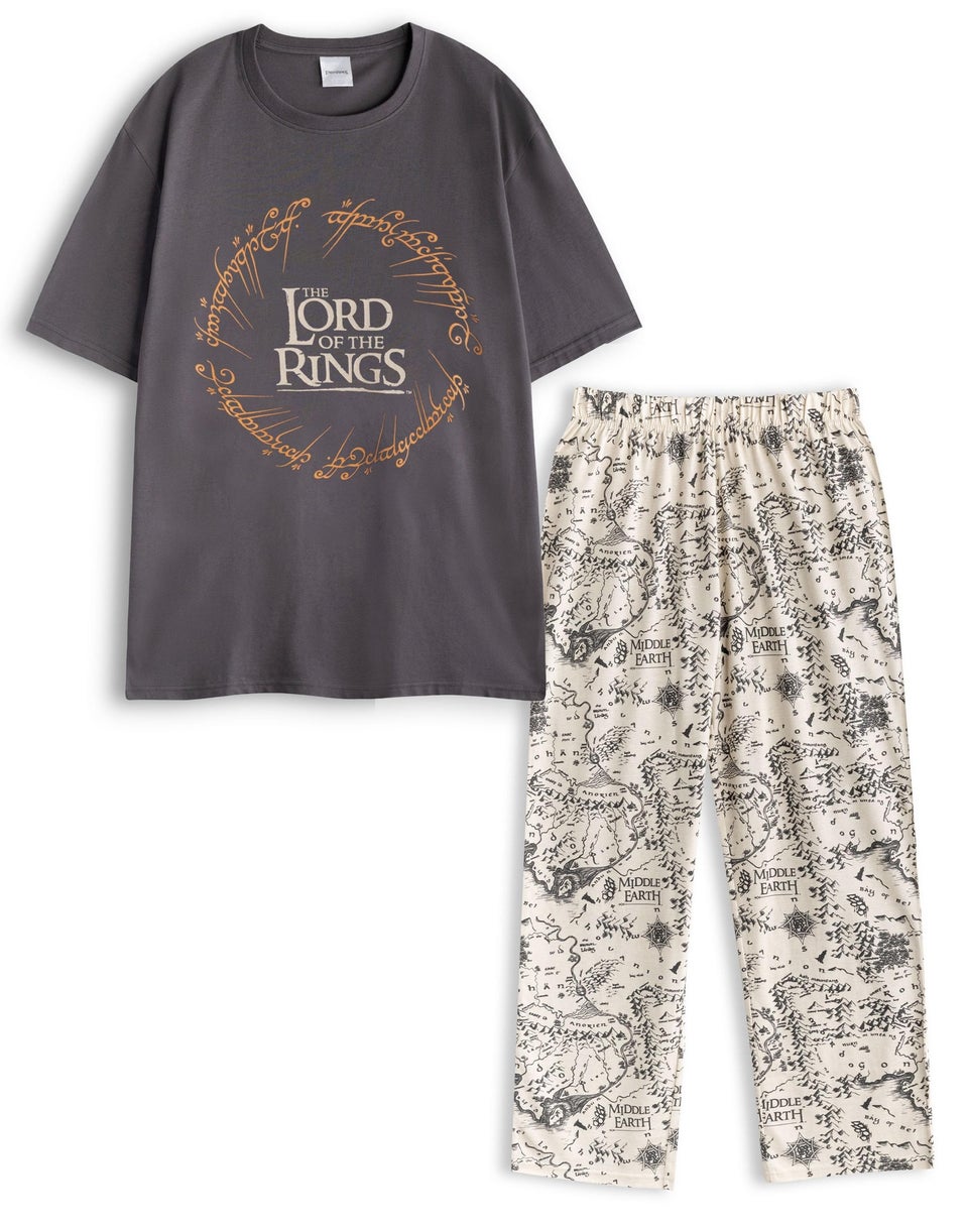 Lord Of The Rings Adults Black Logo Pyjama Set
