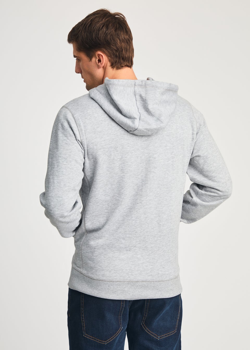 Tokyo Laundry Light Grey Full Zip Printed Hoody With Drawcord