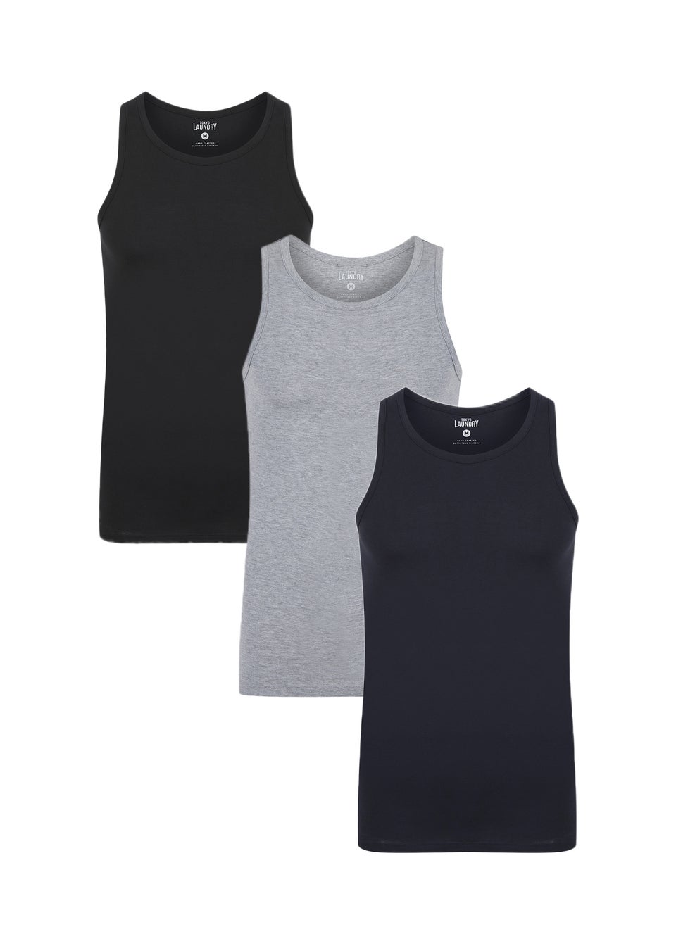 Tokyo Laundry Light Grey 3-Pack Cotton Basic Vests