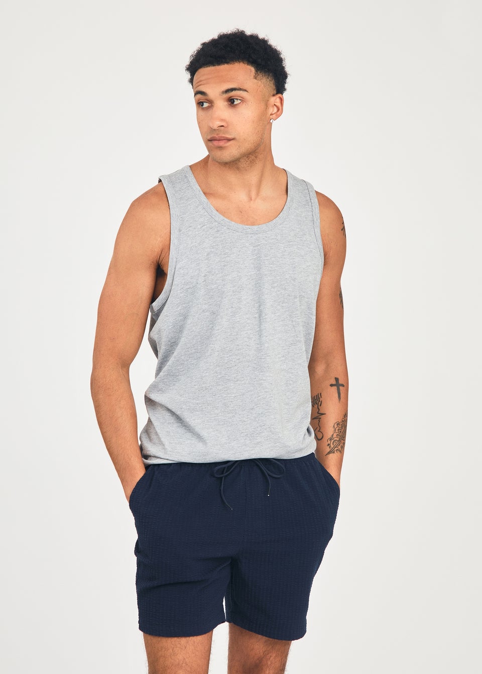 Tokyo Laundry Light Grey 3-Pack Cotton Basic Vests