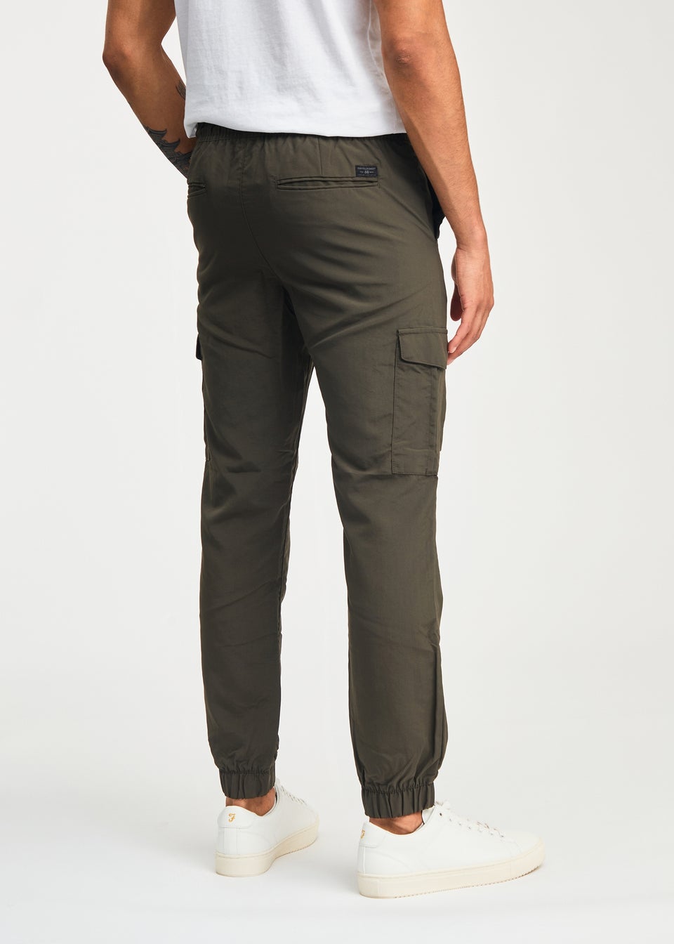 Tokyo Laundry Khaki Nylon Drawstring Cargo Trousers