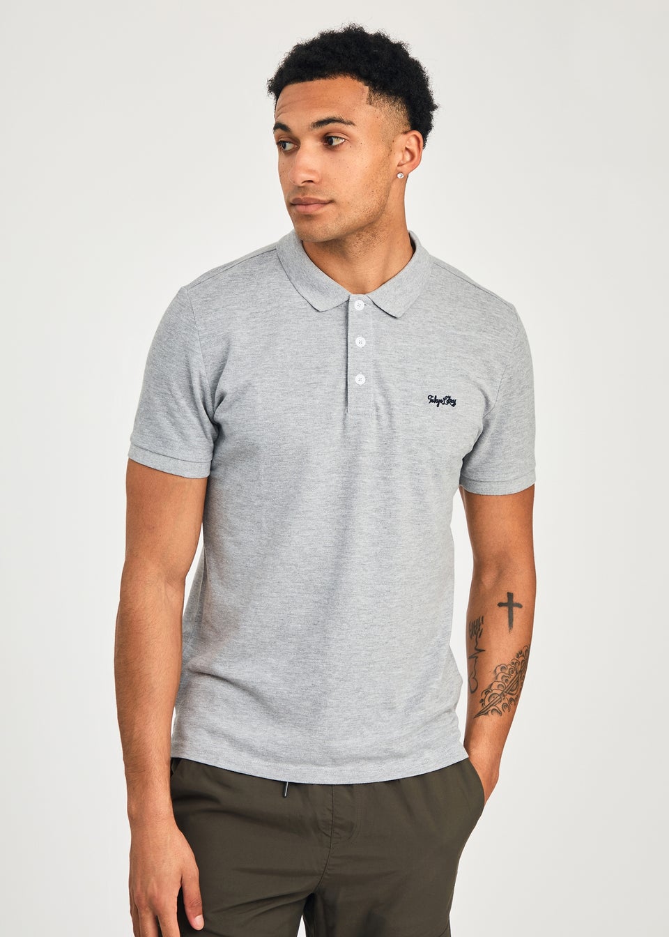 Tokyo Laundry Light Grey 3-Pack Embroidered Logo Polo Shirt