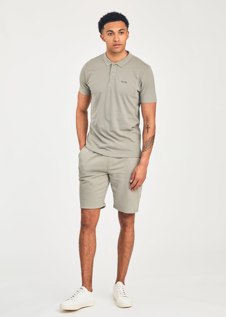 Tokyo Laundry Green 2-Piece Polo Shirt & Shorts Outfit Set
