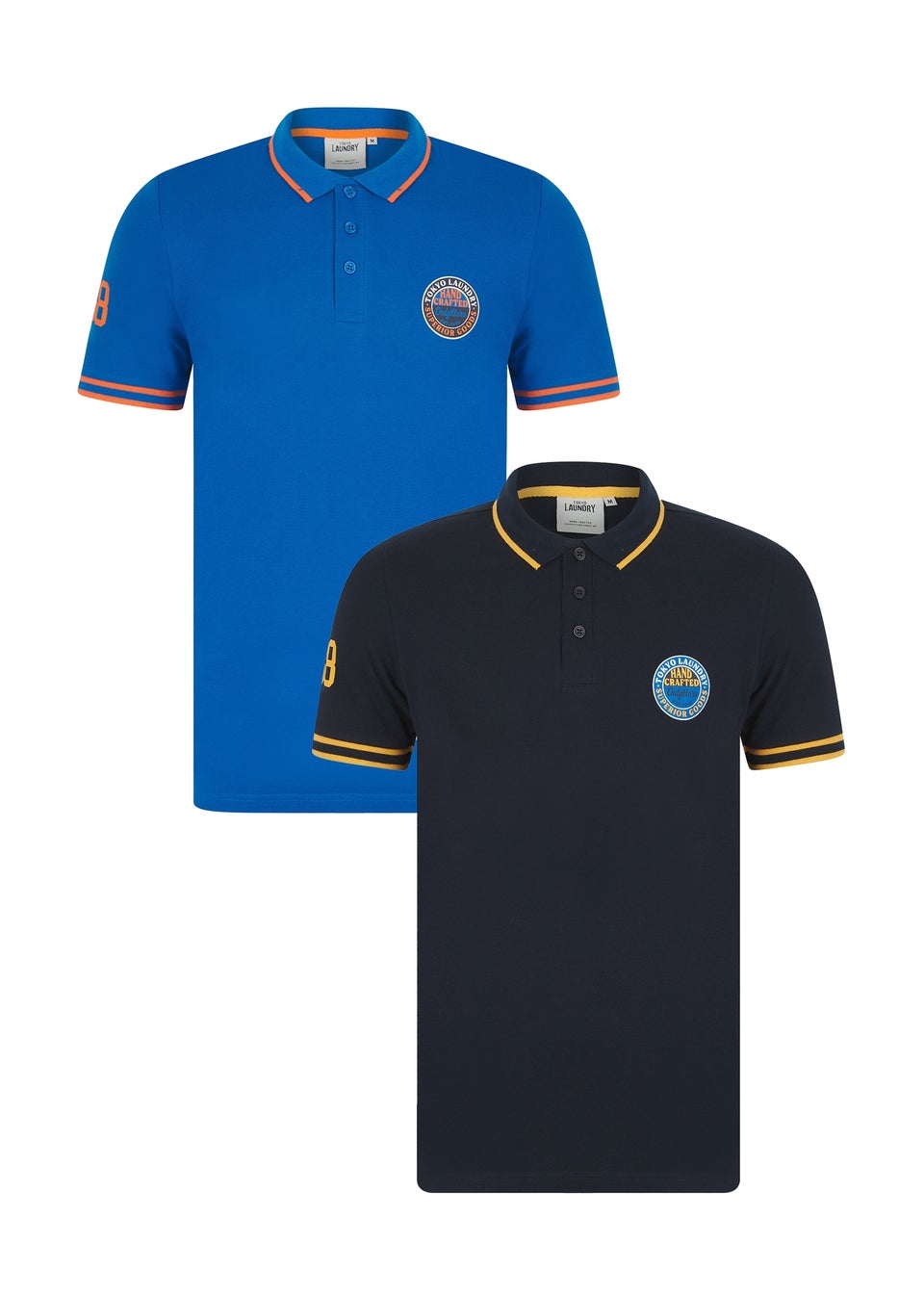 Tokyo Laundry Navy Cotton Short Sleeve Button-Up Polo Shirt