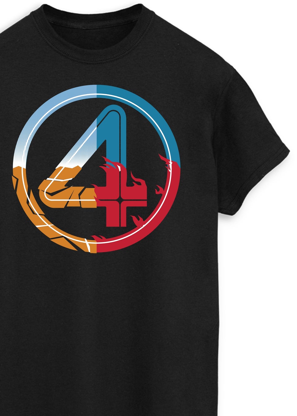 Marvel Fantastic Four Element Logo Black Graphic T-Shirt