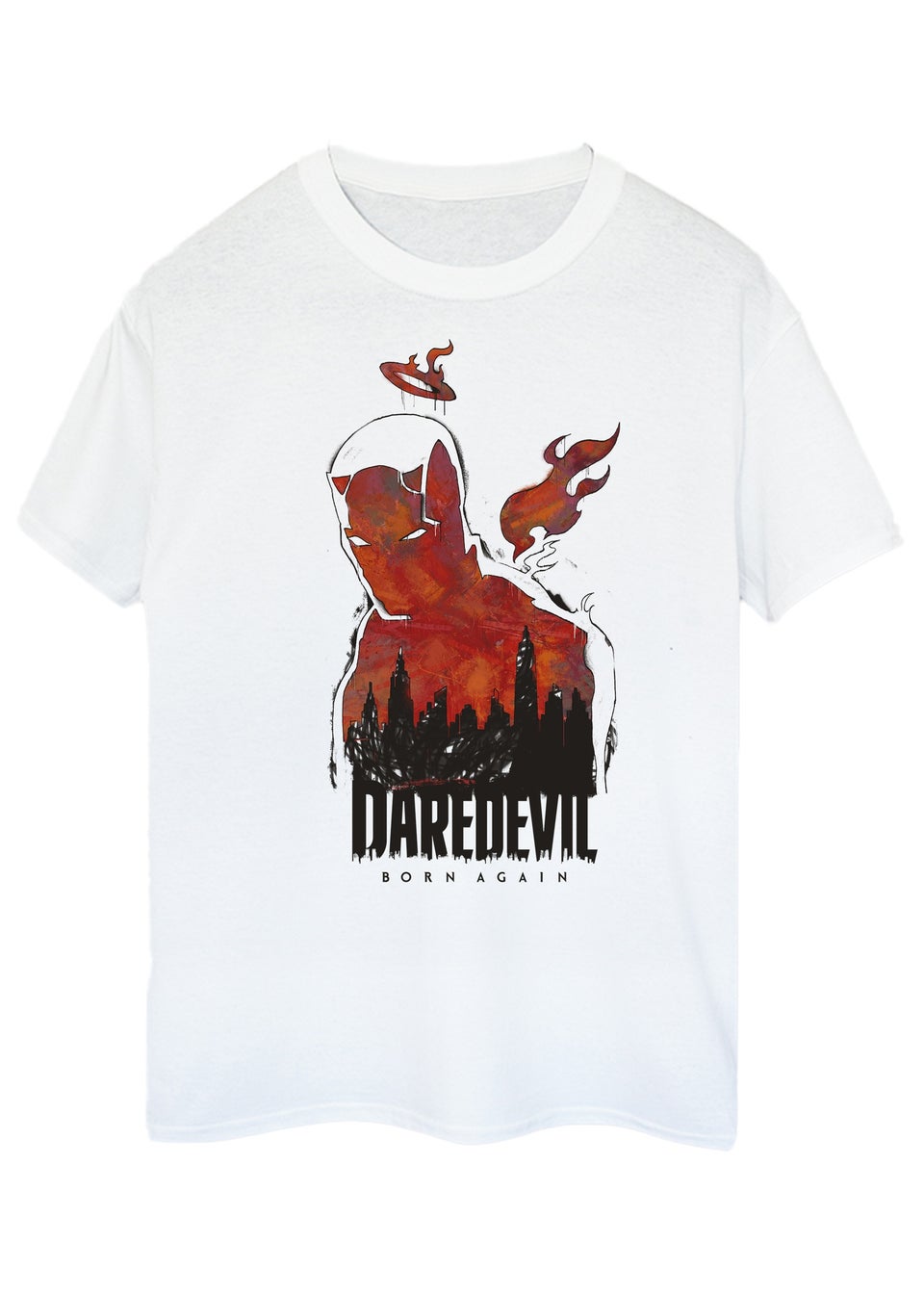 Marvel Daredevil Angel & Devil White Graphic T-Shirt