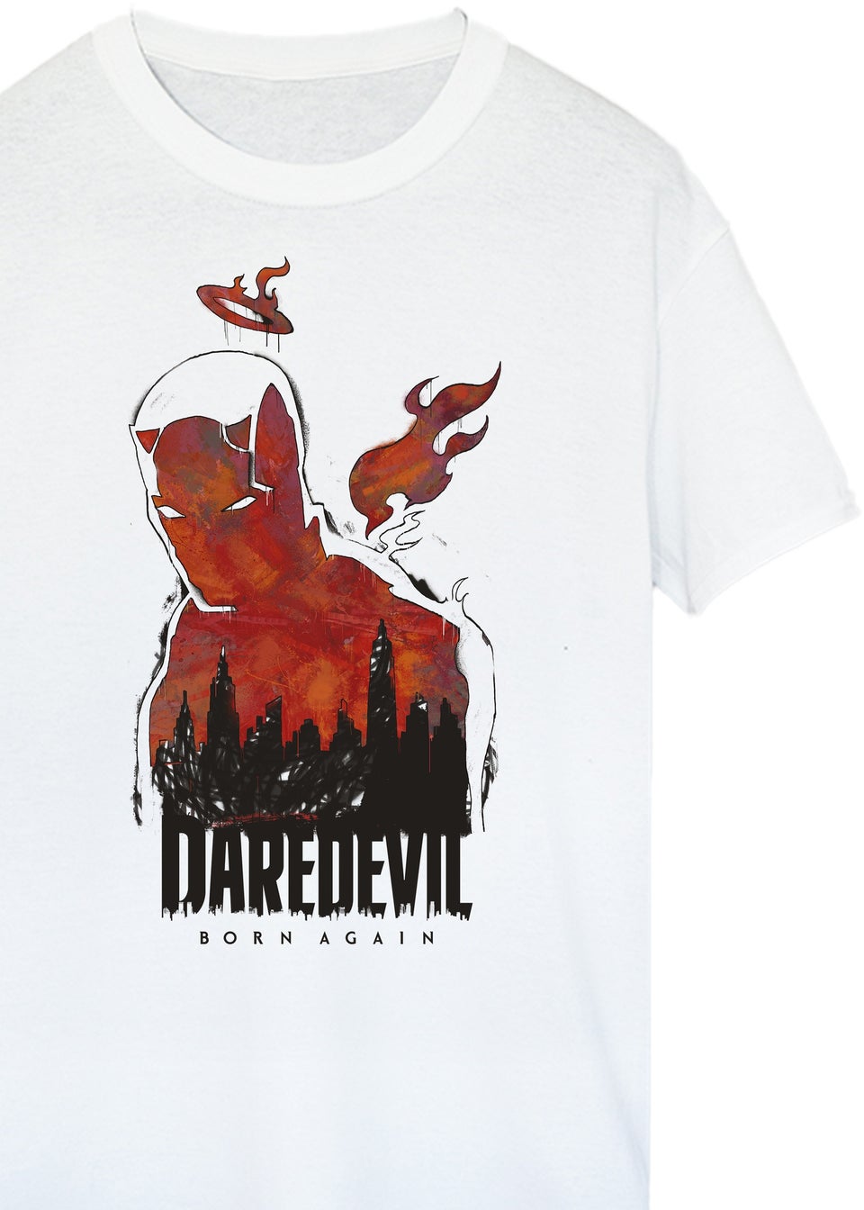 Marvel Daredevil Angel & Devil White Graphic T-Shirt