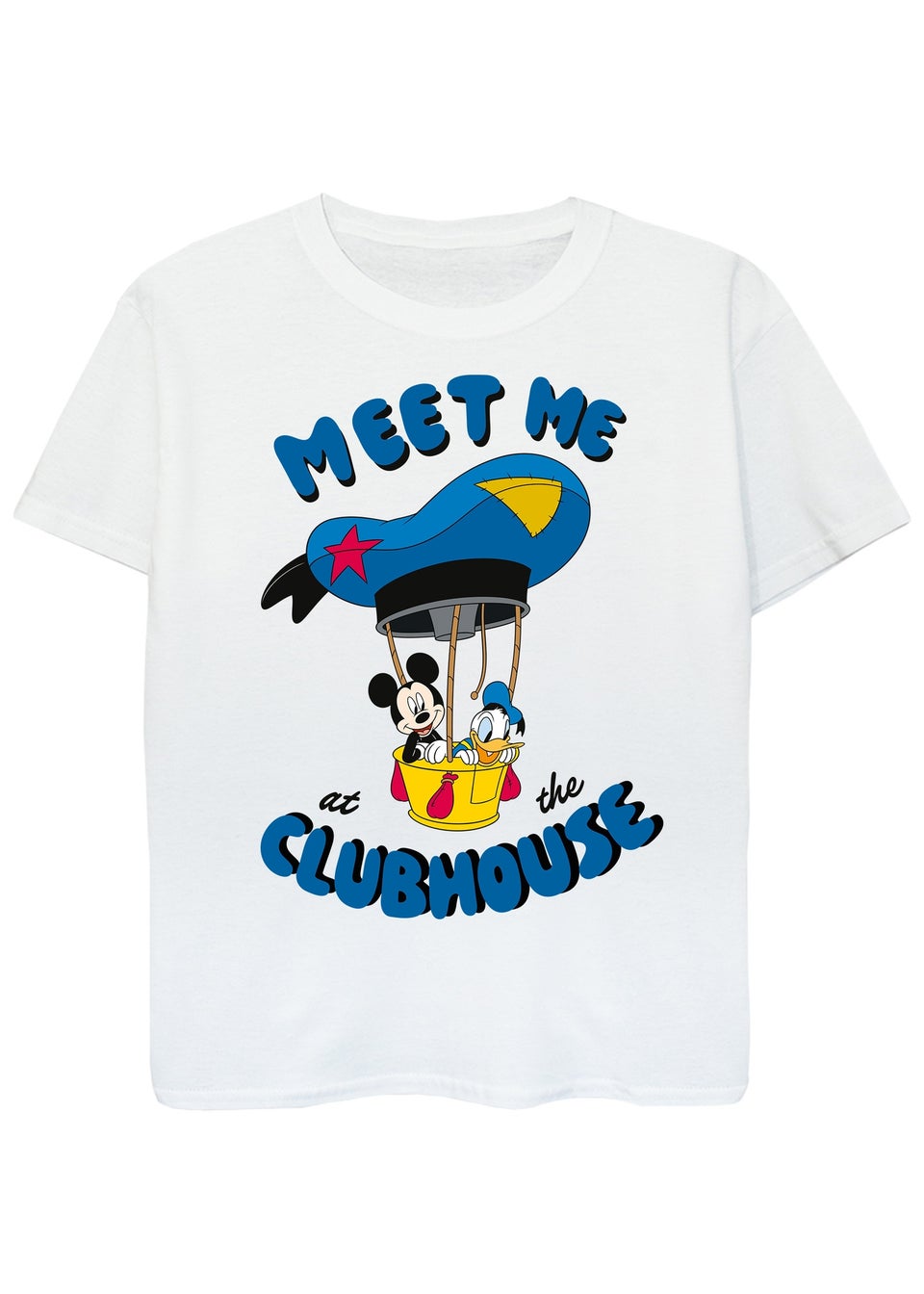 Disney Mickey Clubhouse Meet Me At The Clubhouse Kids White Graphic T-Shirt (3-13 Years)