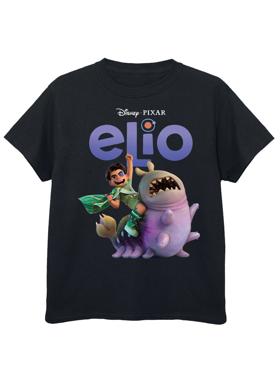 Disney Elio Ride Glordon Kids Black Graphic T-Shirt (3-13 Years)