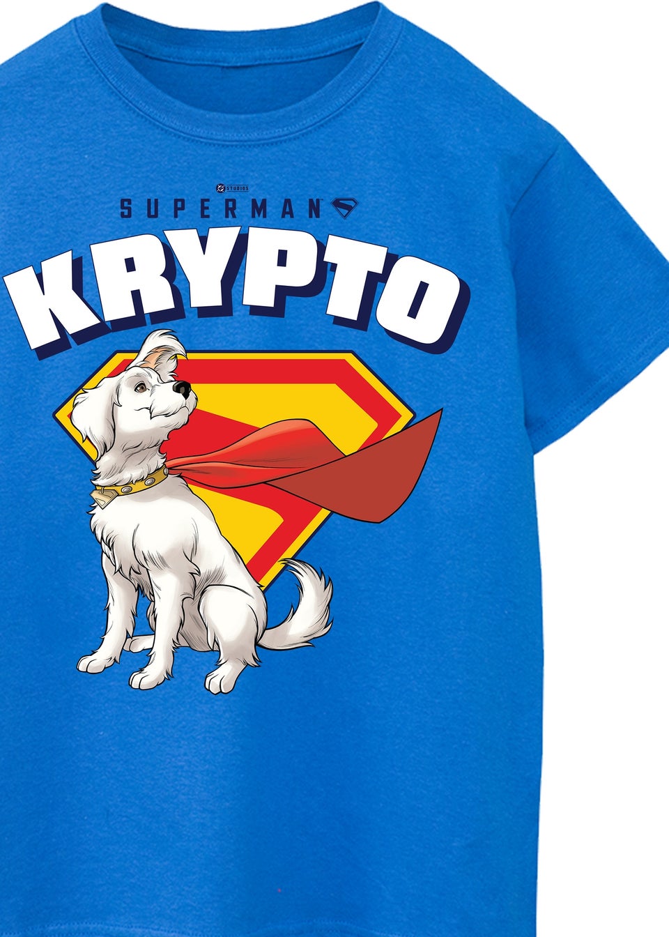 DC Comics Superman Krypto Cape Flowing Kids Royal Blue Graphic T-Shirt (3-13 Years)