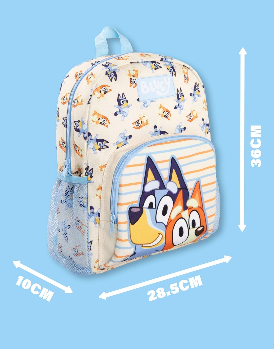 Bluey & Bingo Printed Kids Beige/Blue Backpack