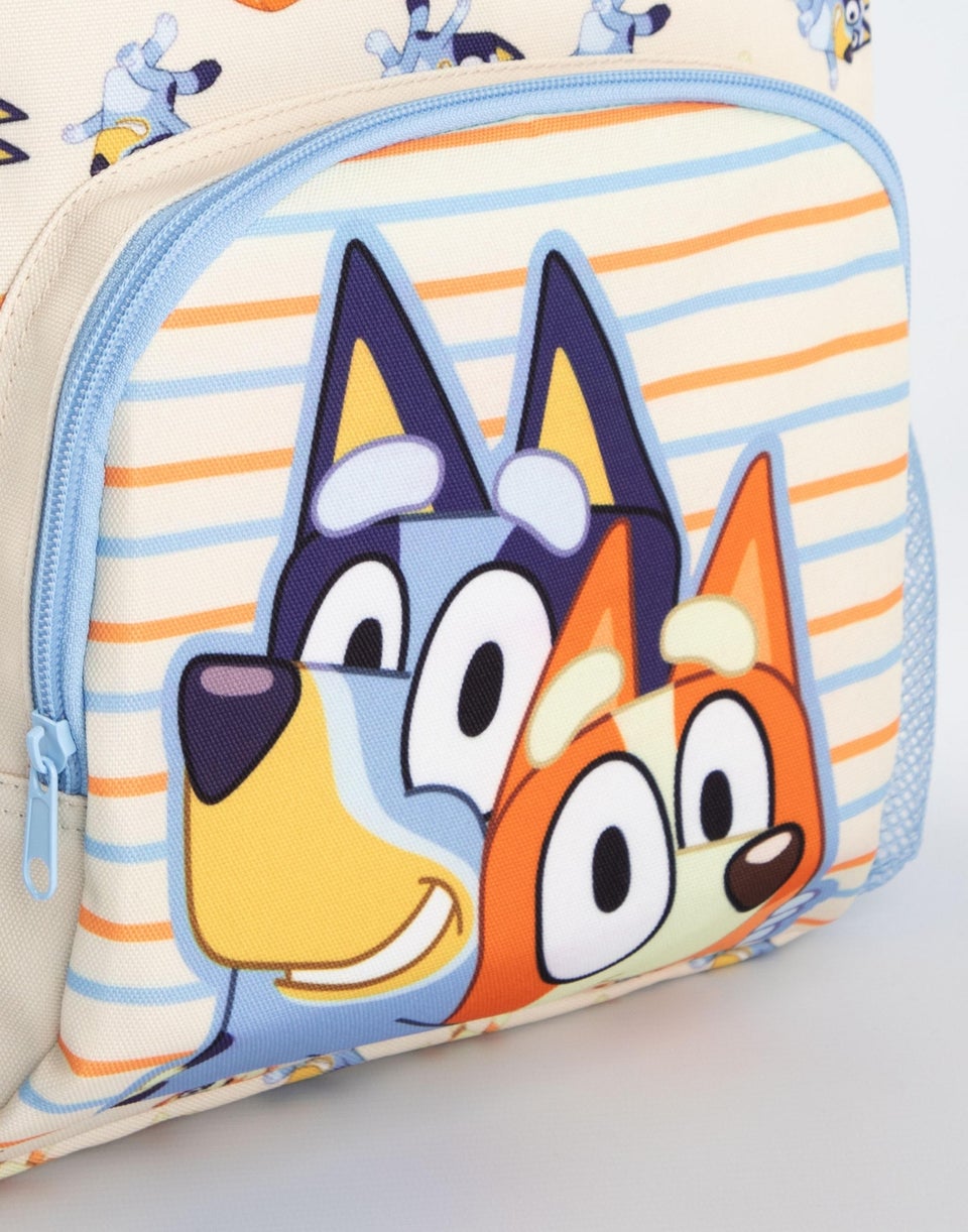 Bluey & Bingo Printed Kids Beige/Blue Backpack